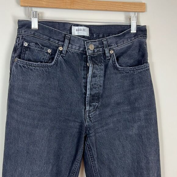 AGOLDE Women’s Black LANA ‘90s High Waist Straight Leg Jeans Size 26 - Picture 3 of 10